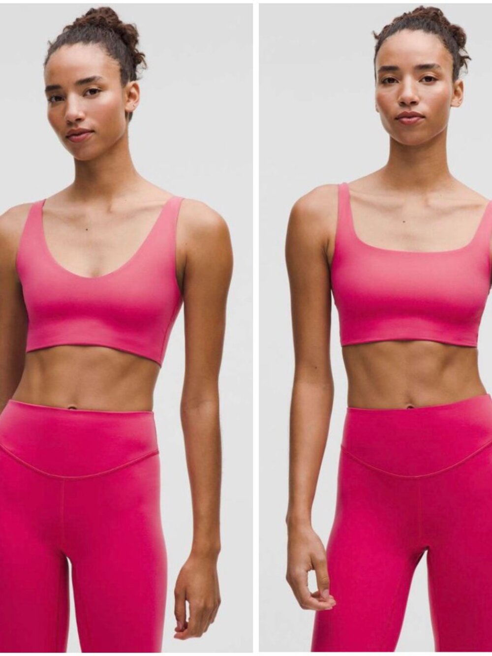 Lululemon Bend This Scoop and Square Bra A-C Cups Raspberry Coulis